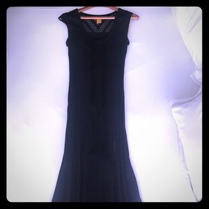 Catherine Malendrino Black cap-sleeve crepe dress